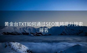 黄金台TXT如何通过SEO策略提升搜索排名