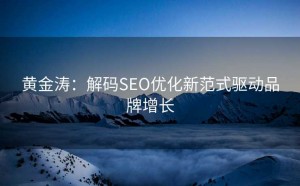 黄金涛:解码SEO优化新范式驱动品牌增长