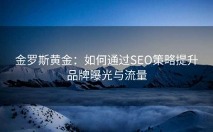 金罗斯黄金:如何通过SEO策略提升品牌曝光与流量