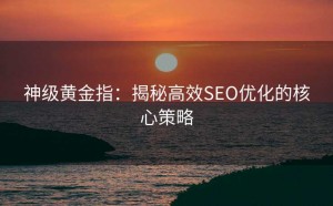 神级黄金指:揭秘高效SEO优化的核心策略