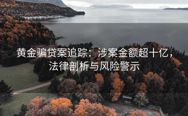 黄金骗贷案追踪：涉案金额超十亿，法律剖析与风险警示