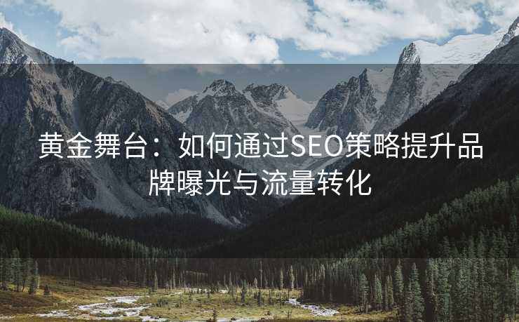 黄金舞台：如何通过SEO策略提升品牌曝光与流量转化