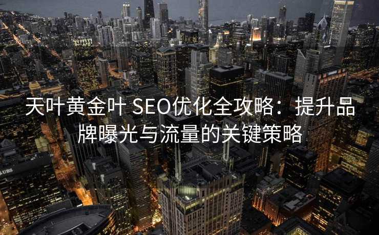 天叶黄金叶 SEO优化全攻略：提升品牌曝光与流量的关键策略