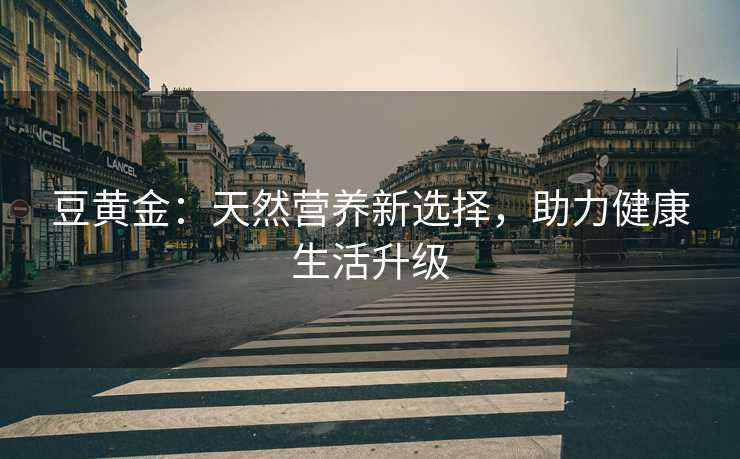 豆黄金：天然营养新选择，助力健康生活升级