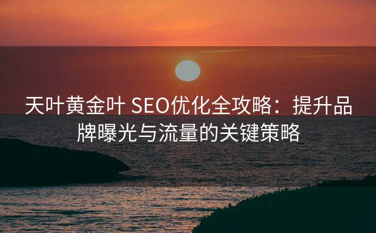 天叶黄金叶 SEO优化全攻略：提升品牌曝光与流量的关键策略
