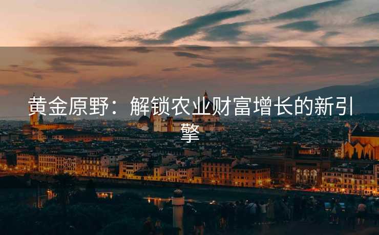 黄金原野：解锁农业财富增长的新引擎