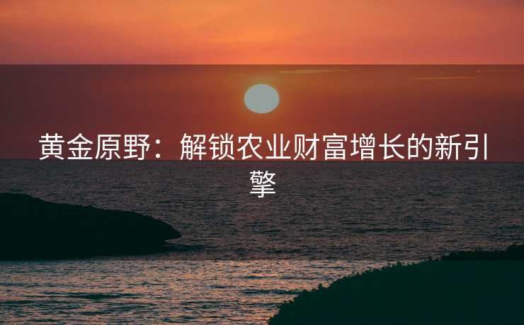 黄金原野：解锁农业财富增长的新引擎