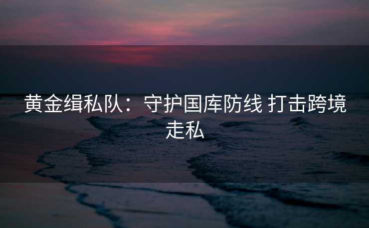 黄金缉私队:守护国库防线 打击跨境走私 黄金缉私队:守护国库防线 打击跨境走私
