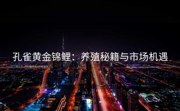 孔雀黄金锦鲤:养殖秘籍与市场机遇 孔雀黄金锦鲤:养殖秘籍与市场机遇