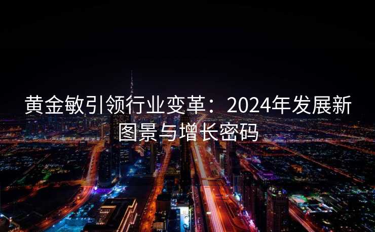 黄金敏引领行业变革:2024年发展新图景与增长密码 黄金敏引领行业变革:2024年发展新图景与增长密码