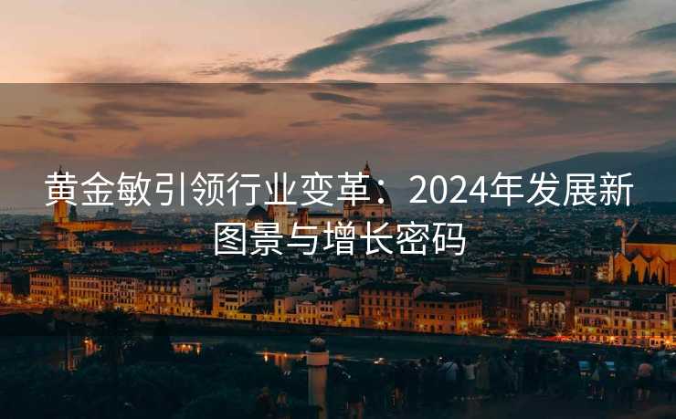 黄金敏引领行业变革:2024年发展新图景与增长密码 黄金敏引领行业变革:2024年发展新图景与增长密码