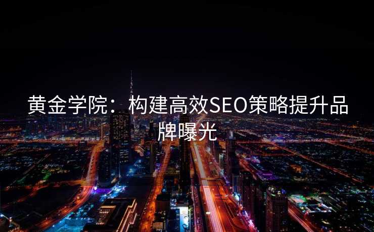 黄金学院:构建高效SEO策略提升品牌曝光 黄金学院:构建高效SEO策略提升品牌曝光