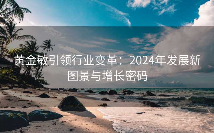 黄金敏引领行业变革:2024年发展新图景与增长密码 黄金敏引领行业变革:2024年发展新图景与增长密码