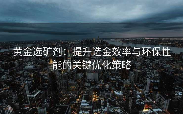 黄金选矿剂:提升选金效率与环保性能的关键优化策略 黄金选矿剂:提升选金效率与环保性能的关键优化策略