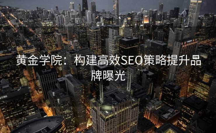 黄金学院:构建高效SEO策略提升品牌曝光 黄金学院:构建高效SEO策略提升品牌曝光