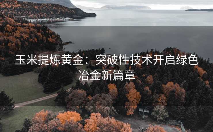 玉米提炼黄金:突破性技术开启绿色冶金新篇章 玉米提炼黄金:突破性技术开启绿色冶金新篇章