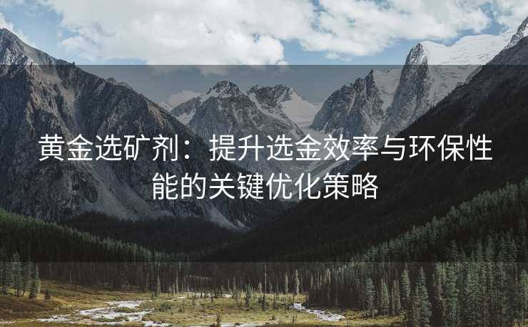 黄金选矿剂:提升选金效率与环保性能的关键优化策略 黄金选矿剂:提升选金效率与环保性能的关键优化策略