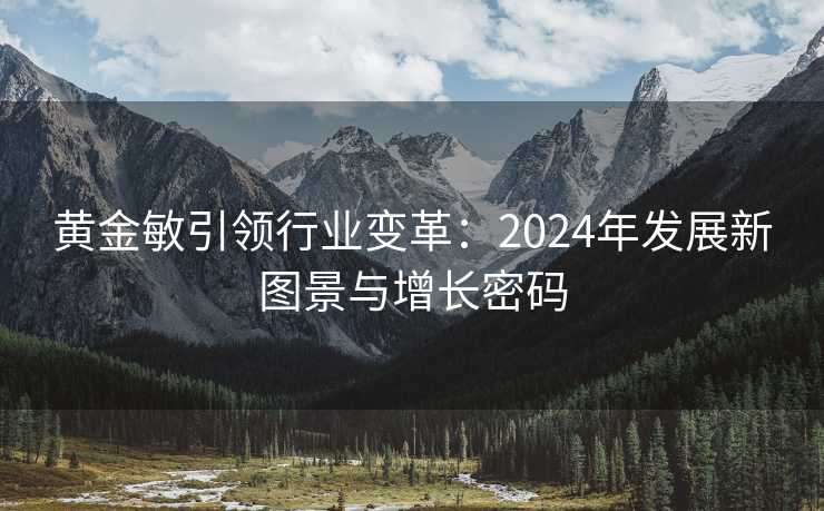 黄金敏引领行业变革:2024年发展新图景与增长密码 黄金敏引领行业变革:2024年发展新图景与增长密码